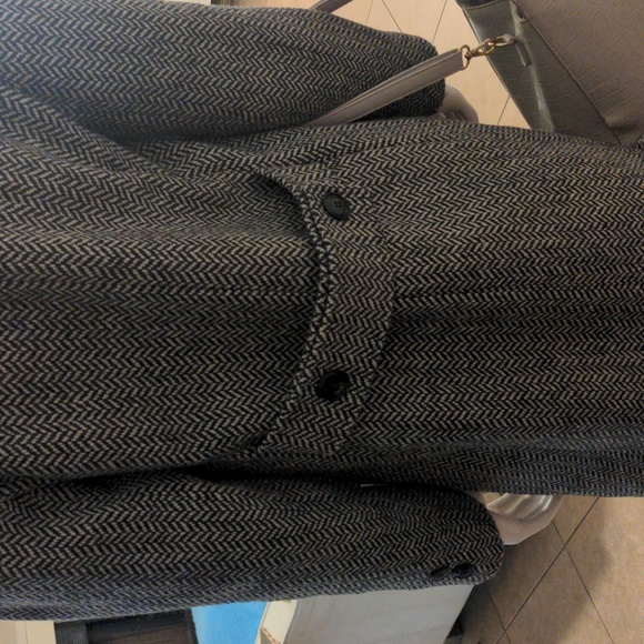 Vintage 80%wool, Herringbone velvet collar accent coat size small - Picture 7 of 16